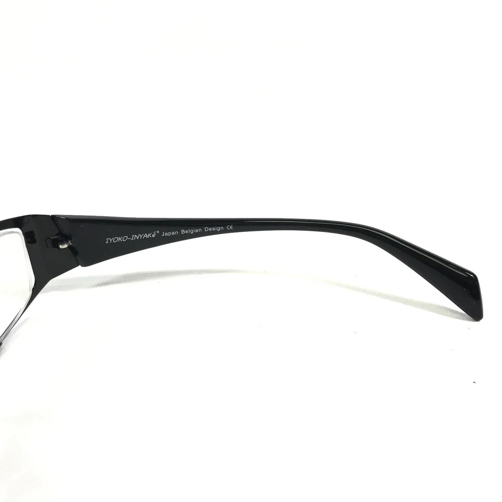 Iyoko-Inyake Eyeglasses Frames IY258 Col.6 Black Rectangular Semi Rim 56-16-138